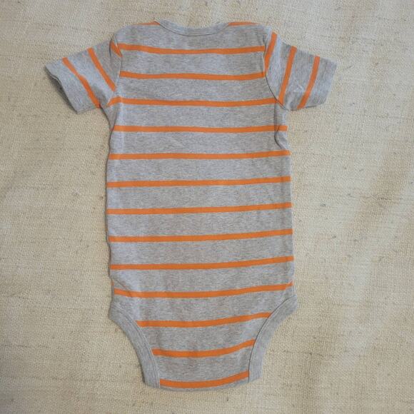Child of Mine by Carter's Stripe Onesie 18 Months Orange and Gray - Picture 3 of 3